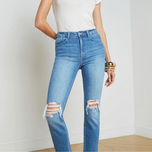 L’Agence high Rise light wash Distressed Jeans - Picture 7 of 8
